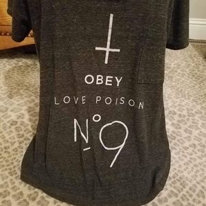 Womens Obey Top, No.9 Size Large, Oversized Shirt